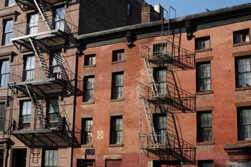 Papier Peint photo Lavable New York immeuble d& 39 appartements à new york