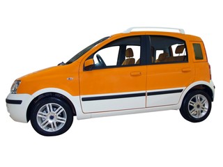 little orange car isolated