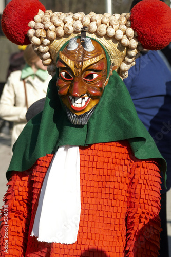 "Elzacher "Schuttig" - Maske in der Alemannischen Fasnet" Stockfotos