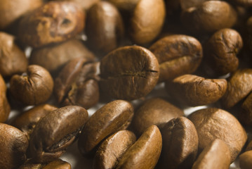 Close-up view of Dark Roast Coffee Beans