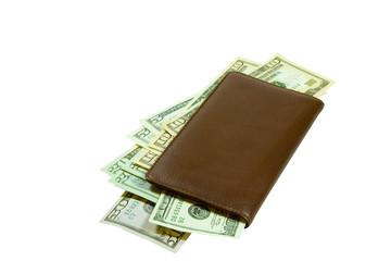 Hundreds of dollars in leather checkbook