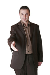 Handshake on a white background