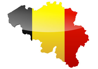 Carte de la Belgique (drapeau métal)