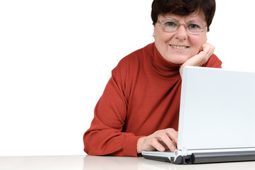 Senior woman with a notebook