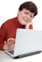 Senior woman with a notebook