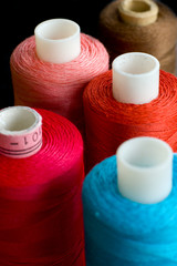 Colorful thread spools