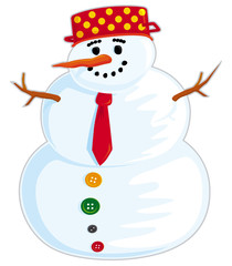 Snowman with red tie