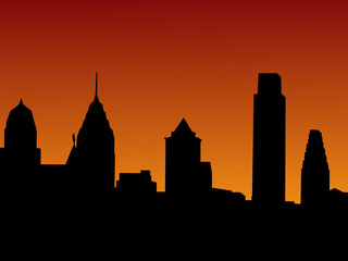Fototapeta na wymiar Philadelphia at sunset