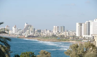 Crédence de cuisine en verre imprimé moyen-Orient Tel Aviv skyline