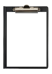 Black file with shite paper isolated over white background