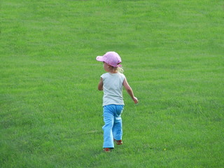 Running child in the field