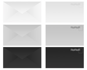 Naklejka premium Black Grey and White Envelope Set