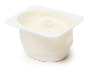 Yoghurt on white background. Healthy food image series
