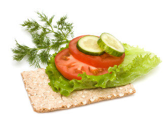 Vegetarian Sandwich on white background