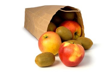 fruits in shopping bag for health
