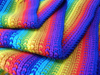 varicoloured woolen scarf pattern like color rainbow