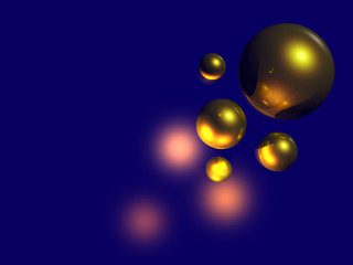 Goldkugeln mit Licheffekt