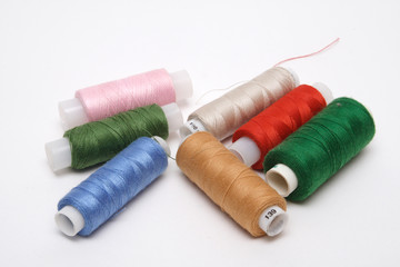 many-coloured threads