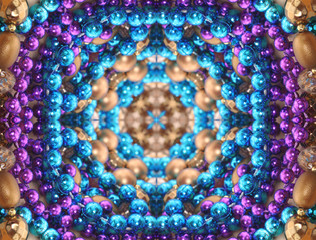 Abstract Background with Blue, .Purple and Gold Beads