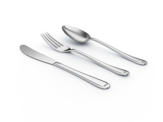 knife, fork, spoon isolated