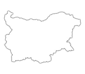 Bulgaria outline map with shadow.