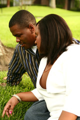 Fototapeta premium african american couple looking to the grass