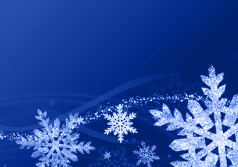 Snow on blue background