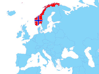 Norway on Europe map