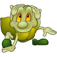 Green Spider  - detailed cartoon illustration