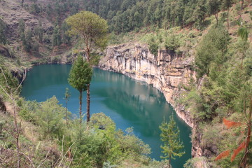 Lake Tritriva which looks like a map of Madagascar