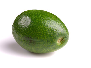 whole avocado isolated on white background