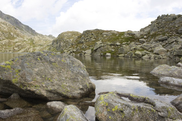 Beautiful lake in the rocky mountains