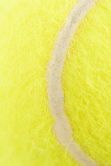 Close up of a tennis ball.