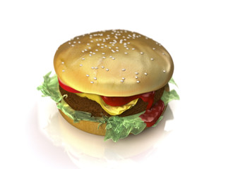 Hamburger 3D illustration