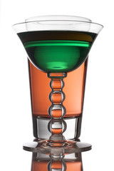 Green and red color drinks