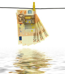money laundry with water reflection effect