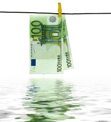 money laundry with water reflection effect
