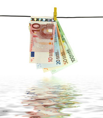 money laundry with water reflection effect