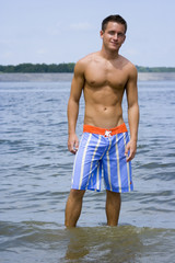 Male Model at the Beach
