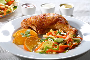 Roast chicken and vegetables