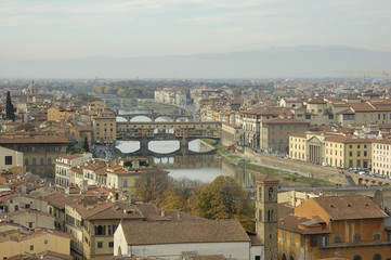 Fototapeta premium vue sur Florence et le ponte vecchio
