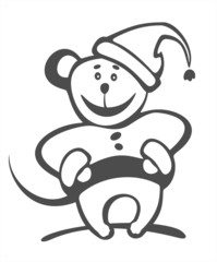 christmas mouse contour