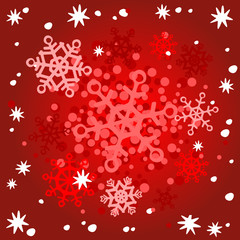 red snowflakes background