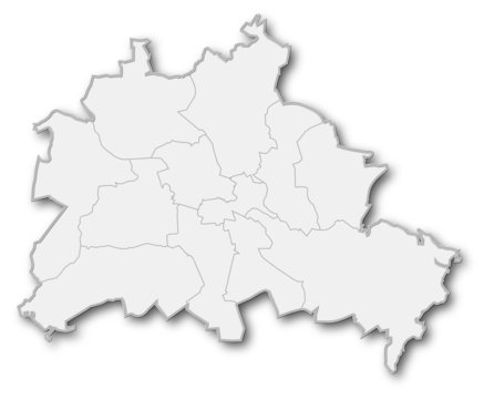 Karte von Berlin (Umrisse, Bezirksgrenzen)