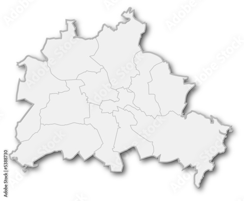 &quot;Karte von Berlin (Umrisse, Bezirksgrenzen)&quot; Stock photo