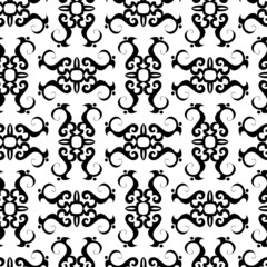 Seamless black ornament vector pattern