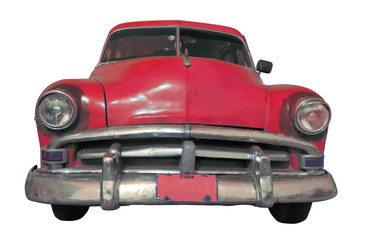 oldtimer classic red retro car isolated - cuba