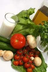 Olive oil,tomato,cherry,lettuce,milk, fennel,parsley,mushroom