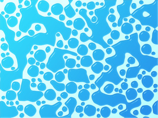 Drops of water on a blue surface