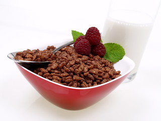 schoko reis pops frühstück mit milch